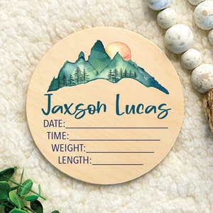 Birth Stats sign boy, Personalized baby birth stats, wood birth stat sign, hospital sign, mountain birth stat sign, baby photo prop