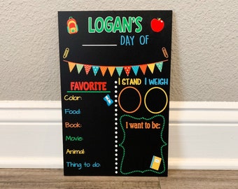 Back to School Chalkboard Sign, Milestone and Favorites Chalk board Sign, School Chalkboard, First and Last Day of School Sign, Poster