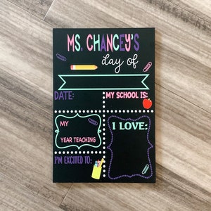 Teacher first day of school sign, teacher chalkboard door sign Back to School Chalkboard Sign, First and Last Day of School Sign