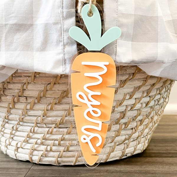 Personalized Carrot Easter Basket Tag, personalized easter basket tags, carrot easter tag, custom easter basket tag, easter carrot tag,