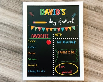 First Day of School Sign, Last day of school sign, Back to school photo prop 1st day of school board, personalized first day of school board