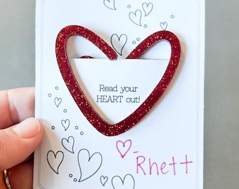 Heart Valentine's Day Bookmark: Acrylic Class Valentines