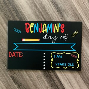 Personalized School Chalkboard Sign, Back to School Chalkboard Sign, First and Last Day of School Sign, back to school photo props