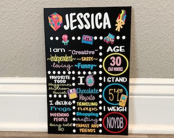 80s kid or 90s kid Adult Birthday Milestone Sign Chalkboard, Nostalgic Party Decor, Personalized Birthday Photo Prop, Adult Birthday Sign