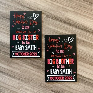 Valentines Pregnancy Announcement Chalkboard Sign, Valentines big brother sign, Valentines big sister sign, pregnancy reveal valentines day