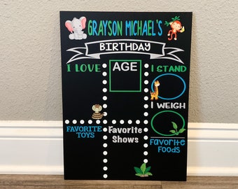 CUSTOM THEME Milestone Chalkboard, Printed baby stat board, Baby milestone board, Monthly milestone board, Personalized baby board