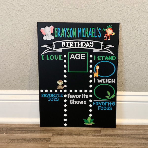 CUSTOM THEME Milestone Chalkboard, Printed baby stat board, Baby milestone board, Monthly milestone board, Personalized baby board