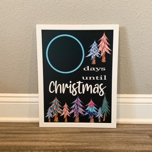 Christmas Countdown Sign, Christmas countdown chalkboard, countdown to Christmas board, reusable countdown sign, Christmas Chalkboard sign