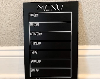 Personalized Chalkboard Menu, Chalkboard kitchen sign, personalized menu board, weekly menu board, weekly menu chalkboard, menu sign