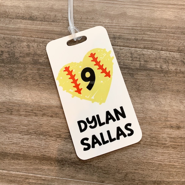 Softball Bat Bag Name Tags Etsy