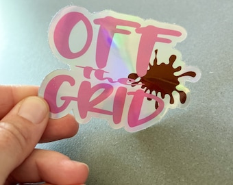 Outdoors stickers, Off the Grid Holographic Decal, outdoor themed decals, off road decals, mud decal, nature themed decals