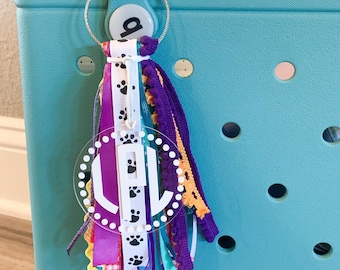 Personalized tassel keychain, Monogram bag charm, backpack tag, monogram bag tag, ribbon bag tag, bag tag personalized, beach bag tassel