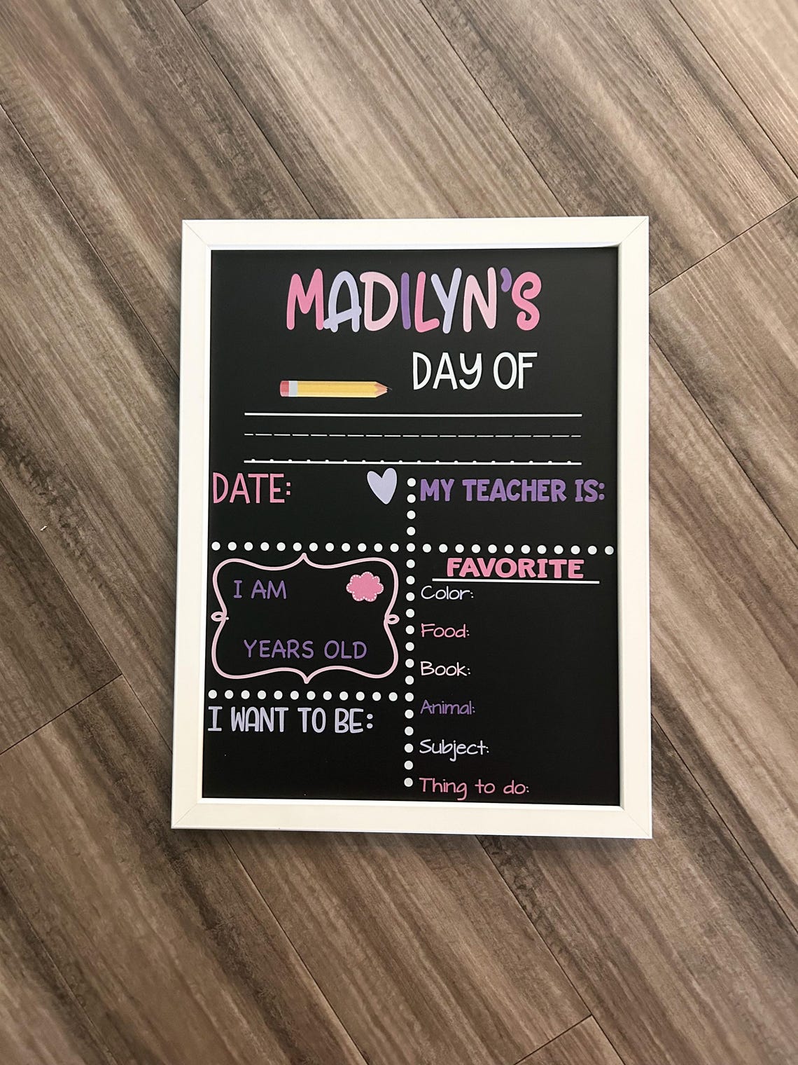 First Day of School Sign Reusable, Back to School Chalkboard Sign ...