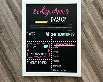 First Day of School Sign reusable, Back to School Chalkboard Sign, Milestone Chalkboard, 1st day of school sign, Last day of school sign