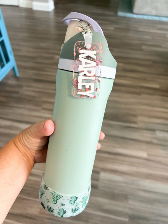 Personalized water bottle name tag, tumbler name tag, free sip name tag, lunchbox name tag, backpack name tag, personalized keychain