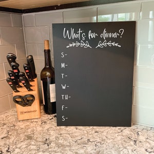 Quoi pour le dîner Enseigne de menu tableau, tableau de cuisine, enseigne de menu de la semaine, tableau de menu de la semaine tableau de menu de cuisine de ferme