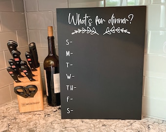 Whats for Dinner Chalkboard Menu Sign, Chalkboard kitchen sign, weekly menu sign, weekly menu board  farmhouse kitchen menu board