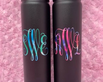 Tie Dye Monogram Tumblers, Monogrammed water bottle, mothers day gift tumbler, personalized reusable water bottle, personalized gifts