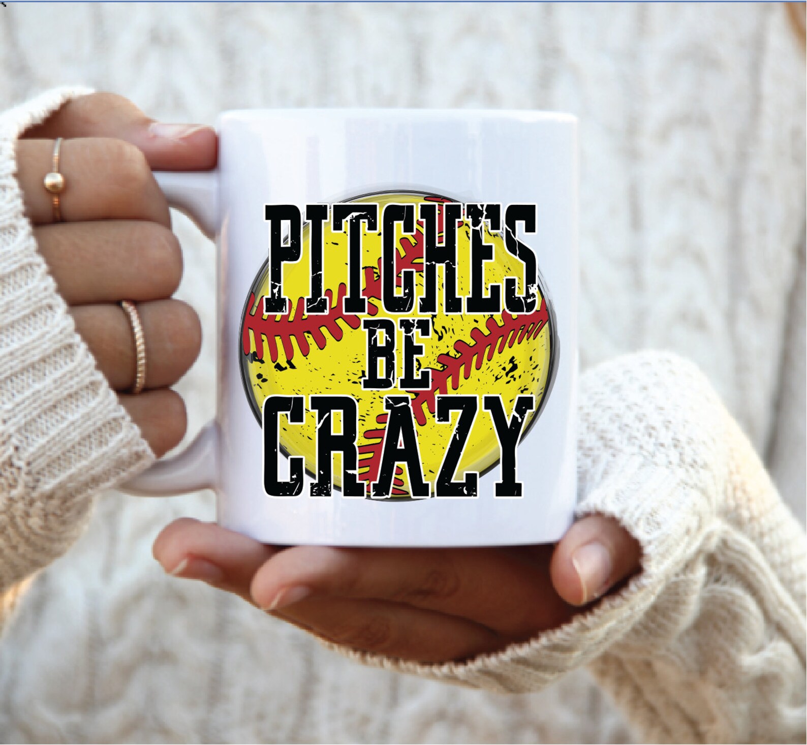 Pitches Be Crazy Coffee Mug Softball Mom Mug Mothers Day Etsy