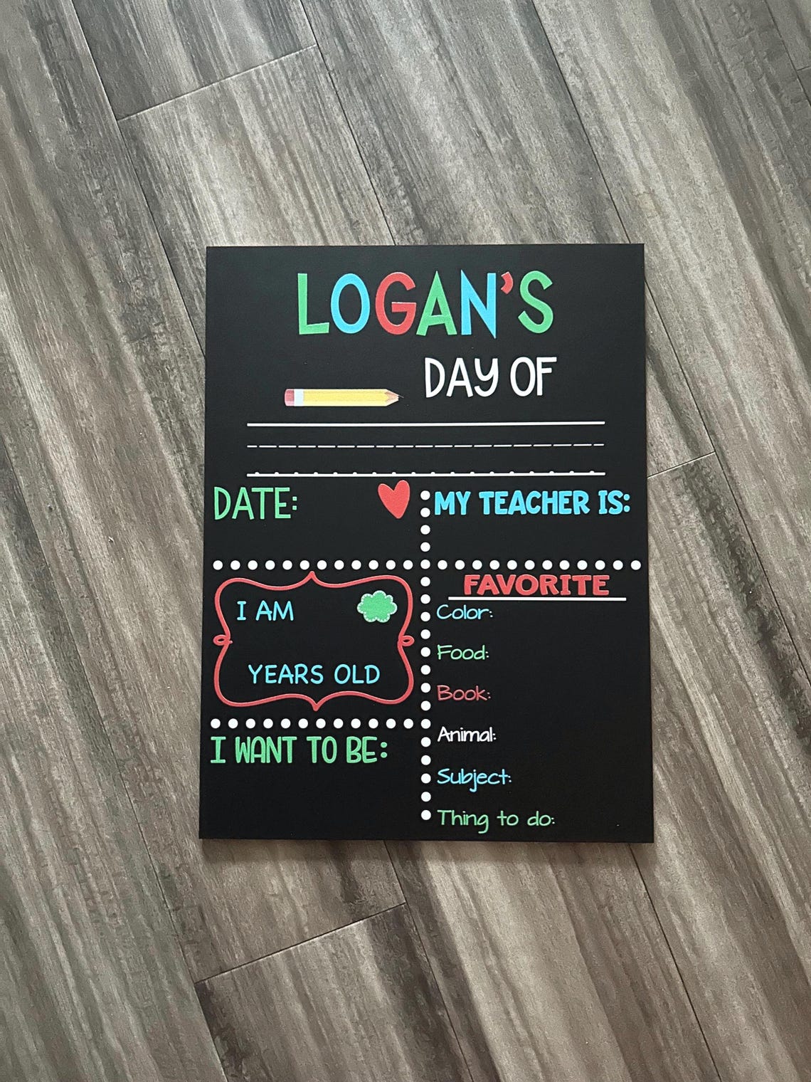 First Day of School Sign Reusable, Back to School Chalkboard Sign ...