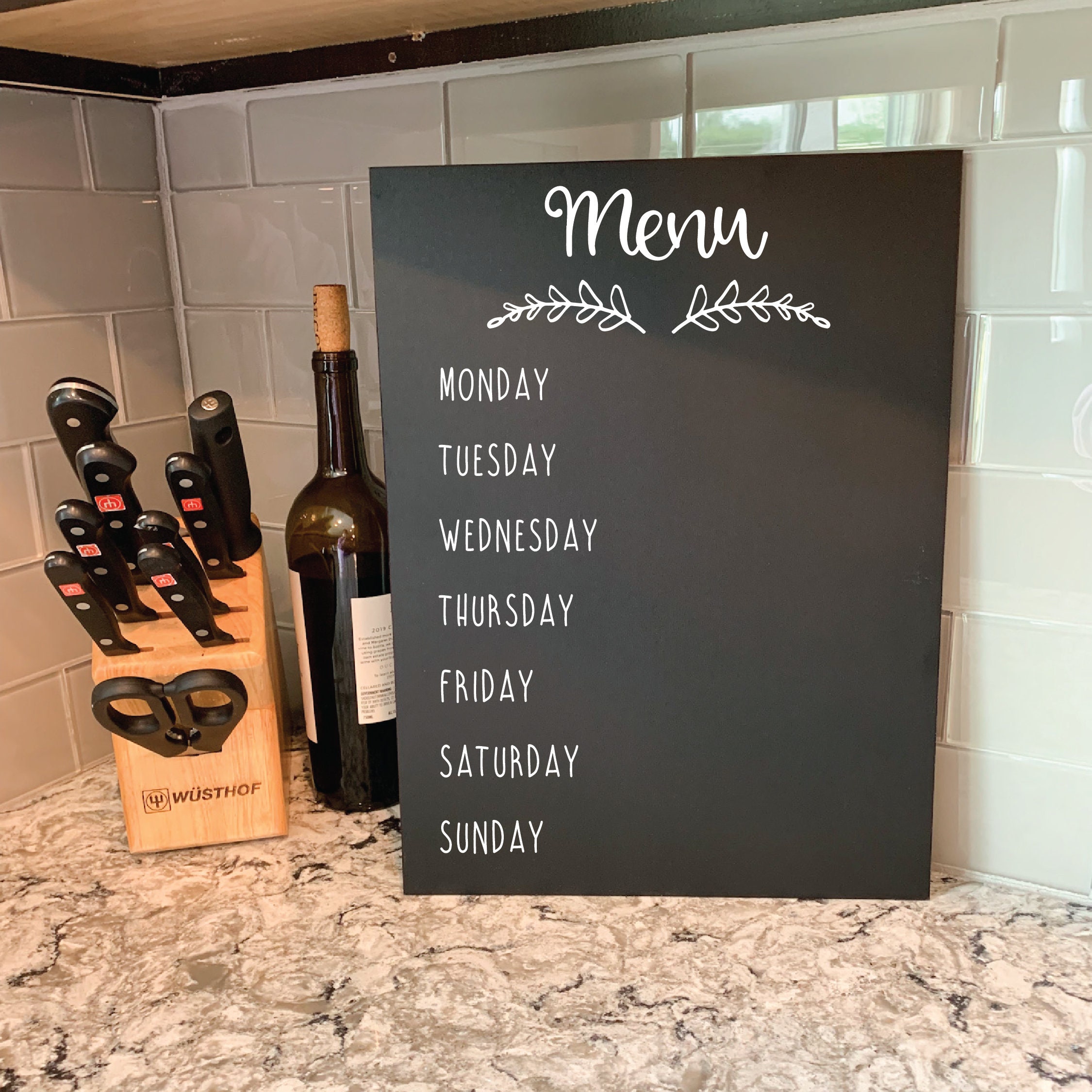 Menu Board, Kitchen Decor, Hanging Farmhouse Menu, Weekly Menu Board,  Weekly Menu Planner, Kitchen Sign, Daily Menu Board 