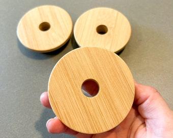 Bamboo lid, can glass lid, libbey glass lid, beer can glass lid, set of bamboo lids, bamboo lids for beer can glasses, libbey cup lids