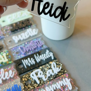 Personalized Name Tag for Tumbler Lid, Tumbler Cup Accessories, acrylic name plate, Cup Name plates, name tag for tumbler lid image 3