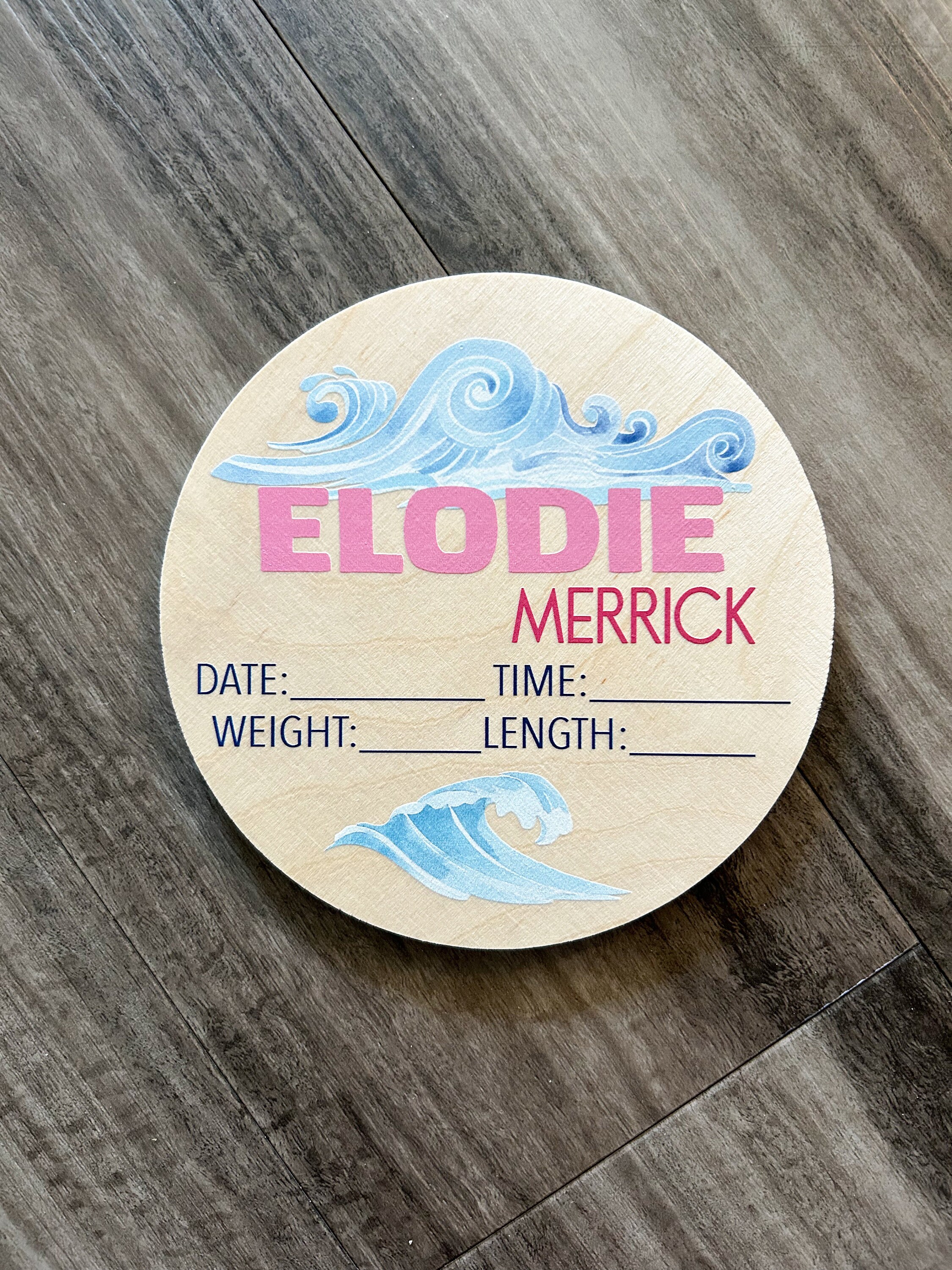 Personalized Baby Birth Stats Sign: Ocean Wave Nursery Decor - Etsy