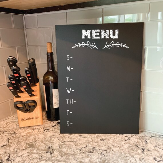 Chalkboard Kitchen Sign Chalkboard Menu Sign Weekly Menu Etsy