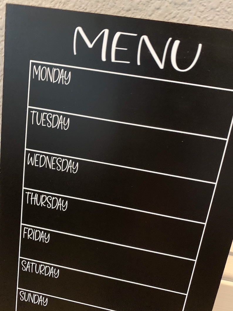 Personalized Chalkboard Menu, Chalkboard kitchen sign, personalized menu board, weekly menu board, weekly menu chalkboard, menu sign image 3