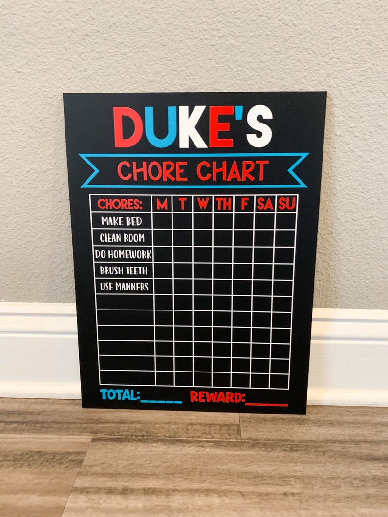 Reusable Personalized CHORE CHART Custom Chore Chart for - Etsy