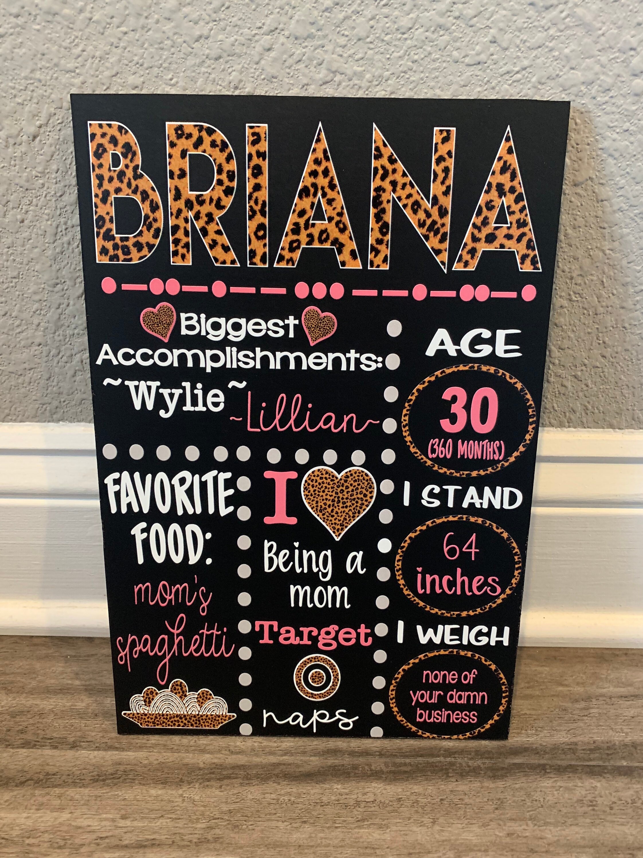 Pizarra de hito de cumpleanos para adultos de leopardo tablero de estadisticas de cumpleanos personalizado pizarra impresa personalizada pizarra de 30 cumpleanos impreso Etsy Espana