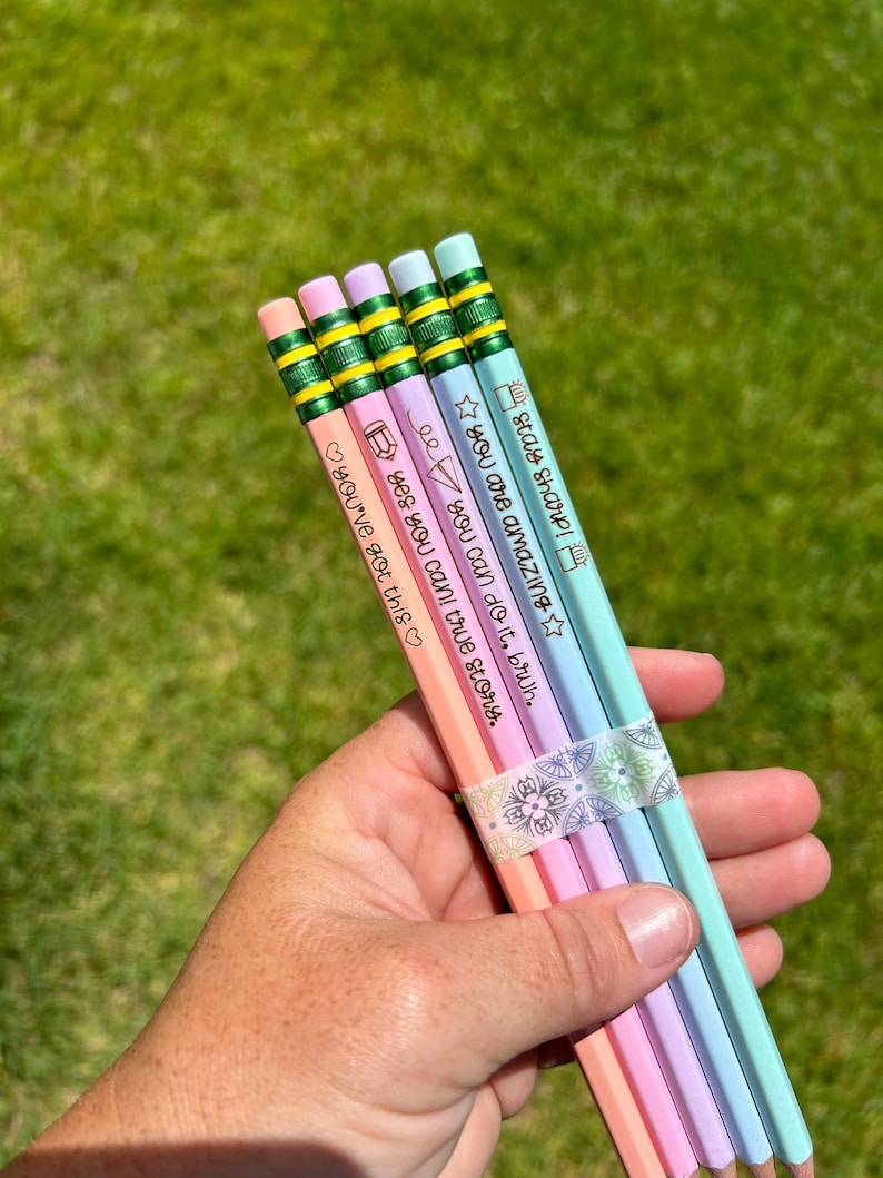 Motivational Pencils, Positivity Pencils, Engraved Pencils, Back to ...
