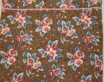Extra Large Size Victorian Floral Fabric  Cross Stitch Project Bag