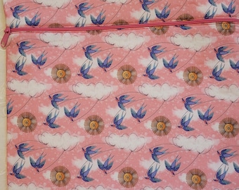 Swallows Cross Stitch Project Bag Medium Size