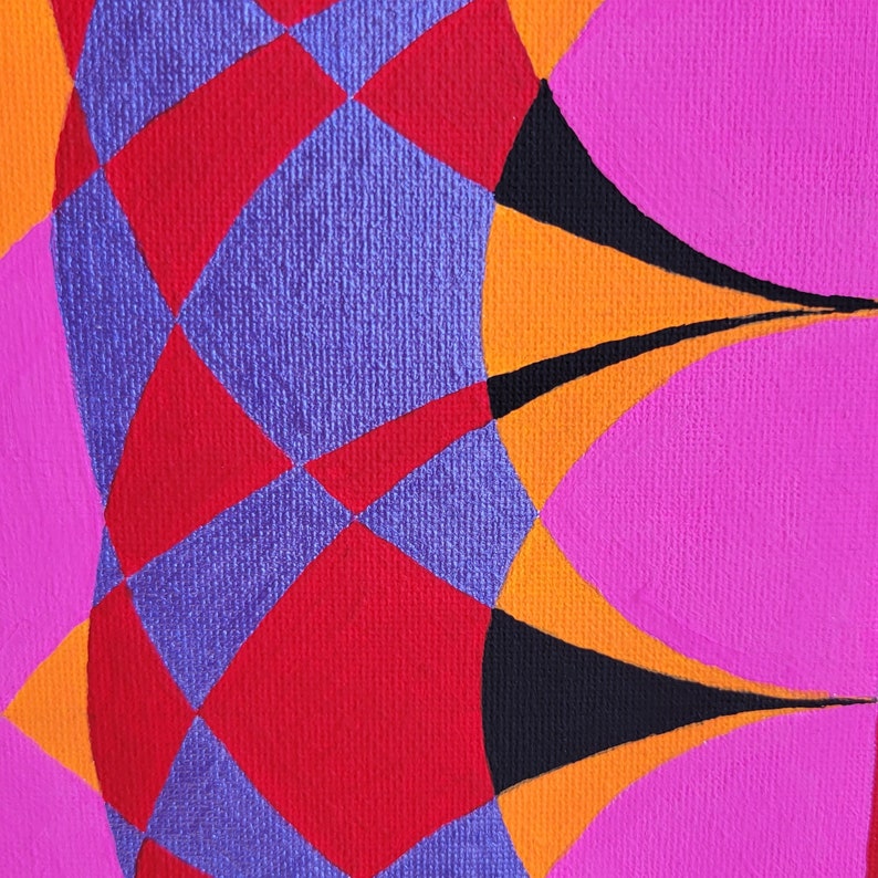 Pink, Orange, Red, Metallic Purple, Black 11x17 Abstract Art Print Series 11 IV Artwork, Wall Hanging, Acrylic Painting, Modern Art image 2