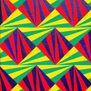 Yellow, Green, Purple and Red 11x17 inches Abstract Art Print "Series 10 LXV" Modern Art, Contemporary, Gallery, Fine Art, Unconventional