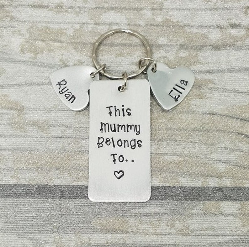 Personalised Custom Silver Metal Heart Keyring Family Photo Logo Pets Kids