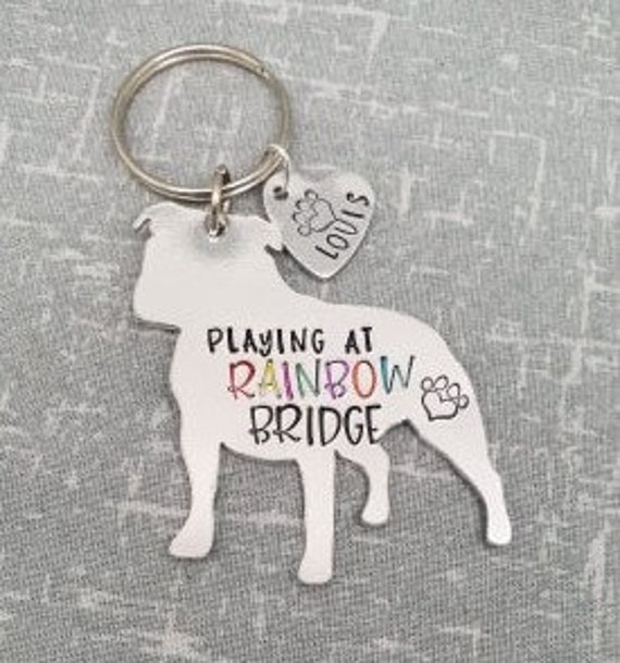 staffordshire bull terrier keyring