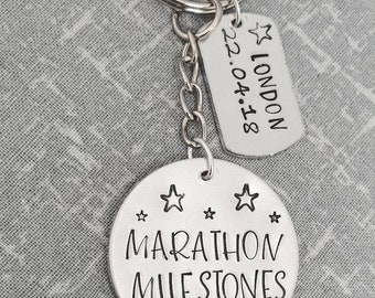 Marathon milestone keyring -  marathon keyring -lomdon marathon 2018 - running - runner keyring - run gift