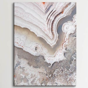 Laguna Lace Agate Macro Print – Neutral Geode Canvas Wall Art