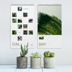 Palm Tree Calendar 2024, Tropical Calendar, Wall Calendars, Nature Photography, Elegant Calendar, Wall Decoration, Office Decor. MGCAL1