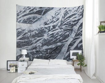 Mountains Fabric Wall Hanging Bedroom Decor Iceland Etsy