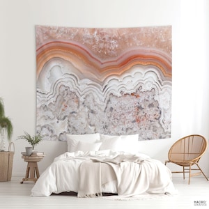 Agate Tapestry, Abstract Tapestries, Minimalist Wall Art, Polyester Fabric, Home Gifts, Housewarming, Mineral, Agate wall hanging. MW057