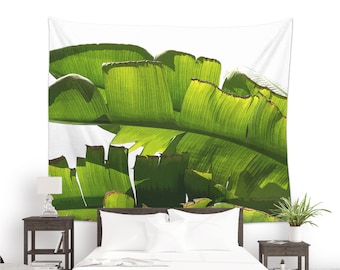 Banana leaf wall tapestry, Tropical Wall Art, Nature tapestry, Wall hanging fabric, Wall decorating, Banana tree art, Beach tapestry. MG047