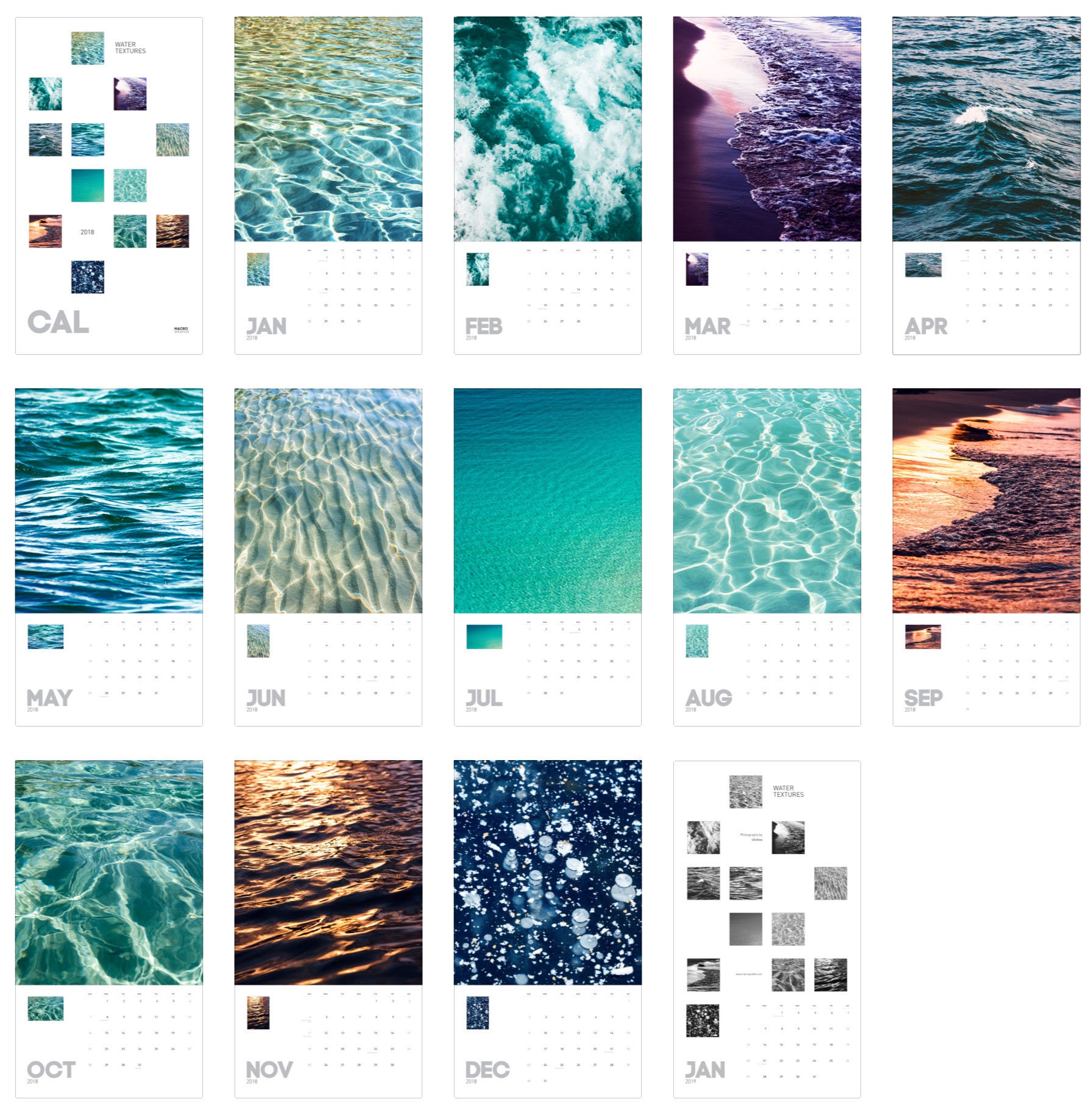 Fmx Calendrier 2023 Calendar 2022 Water Textures Ocean Art Abstract Photography | Etsy Australia