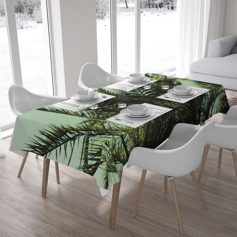 Palm Tree Tablecloth Tropical Decor Wedding Tablecloth Etsy