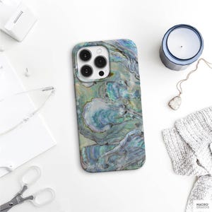 Abalone Shell iPhone Case – Iridescent Ocean Texture Phone Cover – Coastal Shell Art Case. MW065