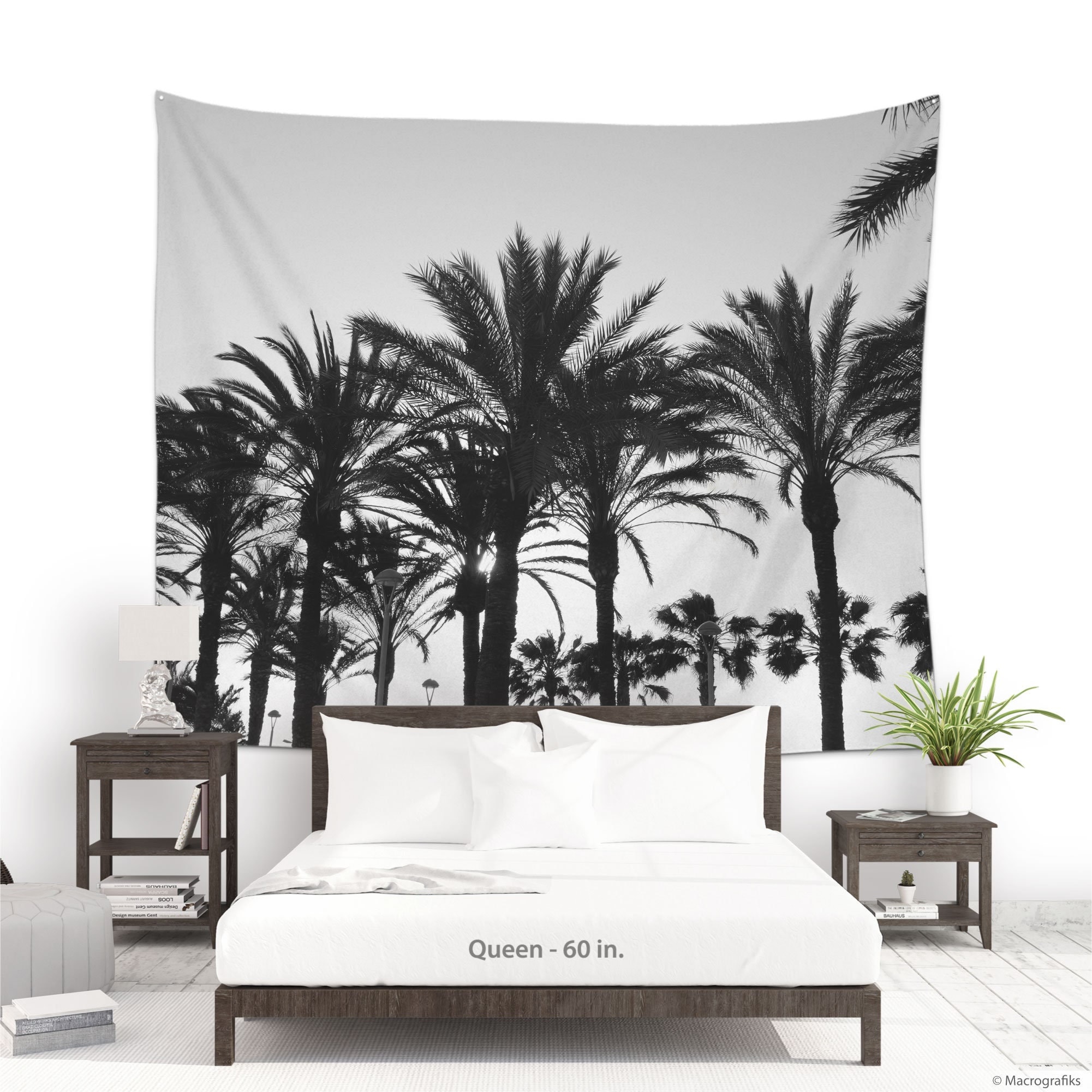 Black and White Tropical Tapestry Palm Tree Art Beach Tapestry Tropical Decor Summer Tapestry Coastal Wall Art. MG041 Etsy Canada