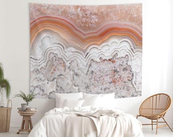 Agate Tapestry, Abstract Tapestries, Minimalist Wall Art, Polyester Fabric, Home Gifts, Housewarming, Mineral, Agate wall hanging. MW057
